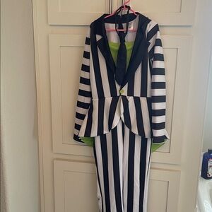 Spirit Black and White Striped Beetlejuice costume
